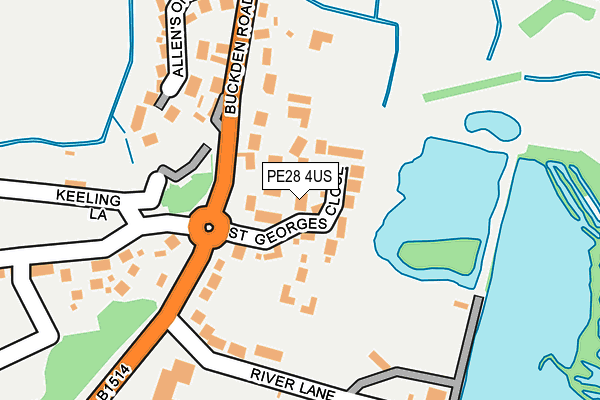 PE28 4US map - OS OpenMap – Local (Ordnance Survey)