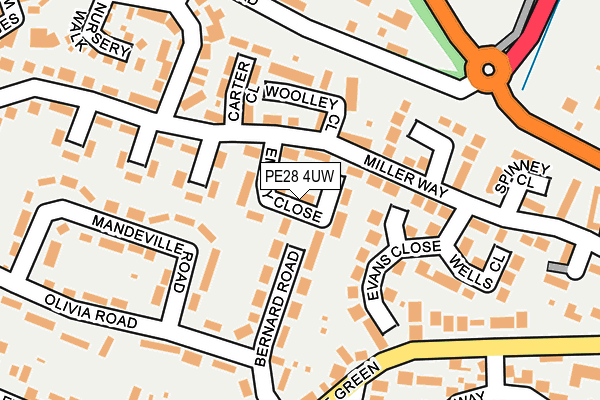 PE28 4UW map - OS OpenMap – Local (Ordnance Survey)