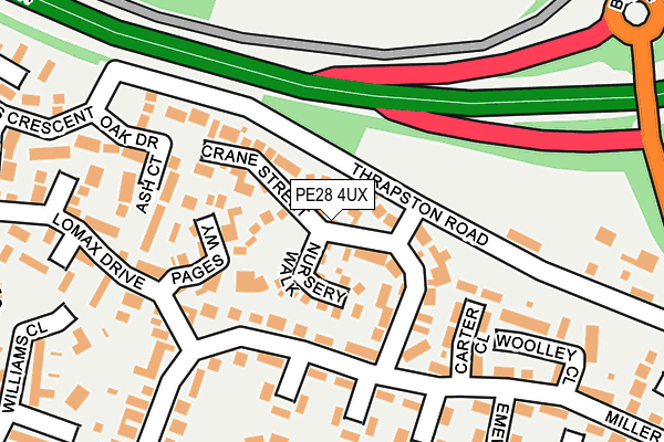 PE28 4UX map - OS OpenMap – Local (Ordnance Survey)