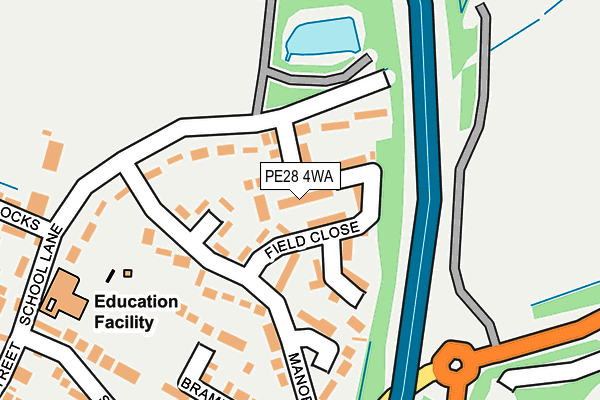 PE28 4WA map - OS OpenMap – Local (Ordnance Survey)