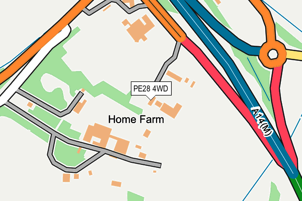 PE28 4WD map - OS OpenMap – Local (Ordnance Survey)