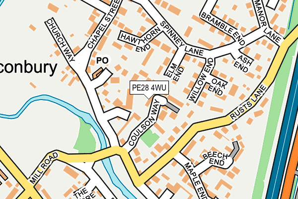 PE28 4WU map - OS OpenMap – Local (Ordnance Survey)