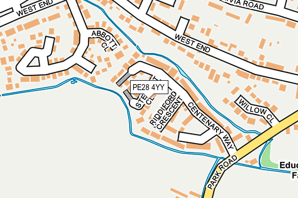 PE28 4YY map - OS OpenMap – Local (Ordnance Survey)