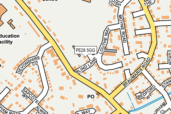 PE28 5GG map - OS OpenMap – Local (Ordnance Survey)