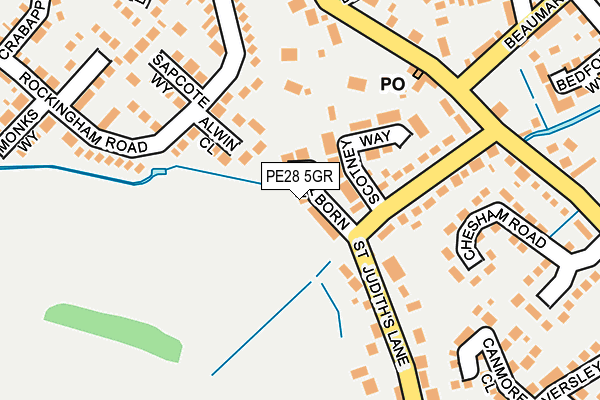PE28 5GR map - OS OpenMap – Local (Ordnance Survey)