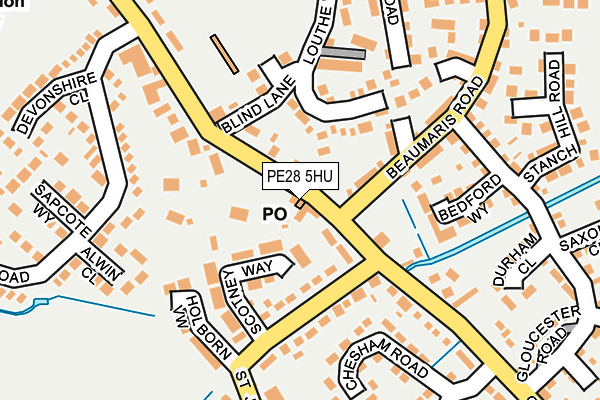 PE28 5HU map - OS OpenMap – Local (Ordnance Survey)