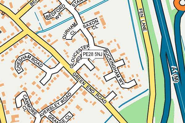 PE28 5NJ map - OS OpenMap – Local (Ordnance Survey)