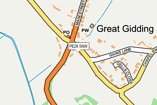 PE28 5NW map - OS OpenMap – Local (Ordnance Survey)
