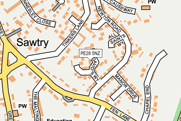 PE28 5NZ map - OS OpenMap – Local (Ordnance Survey)