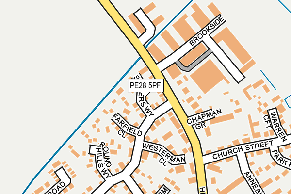 PE28 5PF map - OS OpenMap – Local (Ordnance Survey)