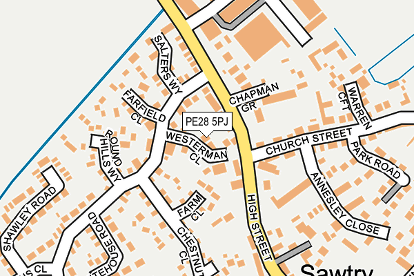 PE28 5PJ map - OS OpenMap – Local (Ordnance Survey)