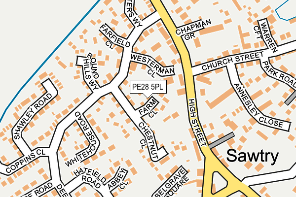 PE28 5PL map - OS OpenMap – Local (Ordnance Survey)
