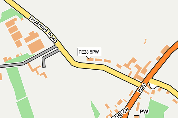 PE28 5PW map - OS OpenMap – Local (Ordnance Survey)
