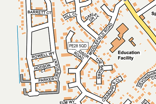 PE28 5QD map - OS OpenMap – Local (Ordnance Survey)