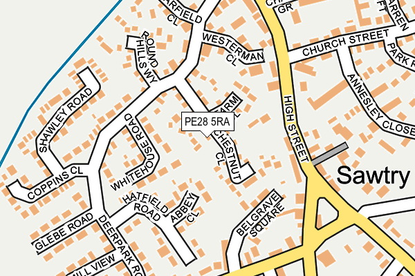 PE28 5RA map - OS OpenMap – Local (Ordnance Survey)