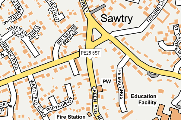 PE28 5ST map - OS OpenMap – Local (Ordnance Survey)