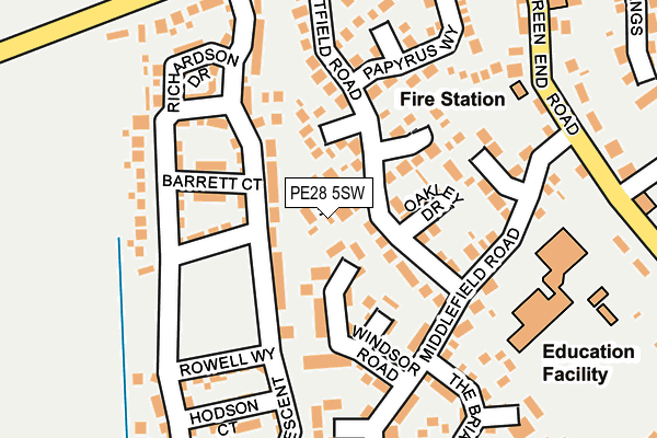 PE28 5SW map - OS OpenMap – Local (Ordnance Survey)