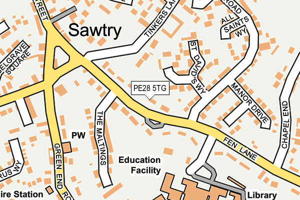 PE28 5TG map - OS OpenMap – Local (Ordnance Survey)