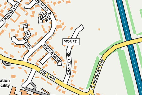 PE28 5TJ map - OS OpenMap – Local (Ordnance Survey)