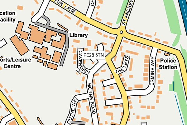 PE28 5TN map - OS OpenMap – Local (Ordnance Survey)