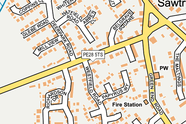 PE28 5TS map - OS OpenMap – Local (Ordnance Survey)