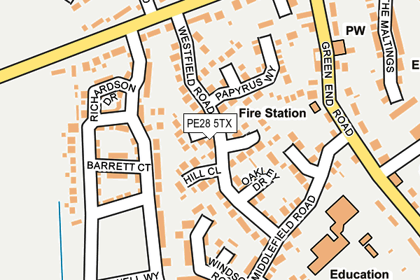 PE28 5TX map - OS OpenMap – Local (Ordnance Survey)