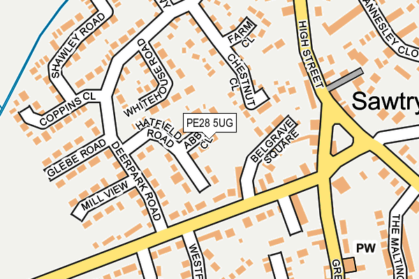 PE28 5UG map - OS OpenMap – Local (Ordnance Survey)