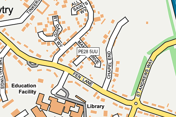 PE28 5UU map - OS OpenMap – Local (Ordnance Survey)