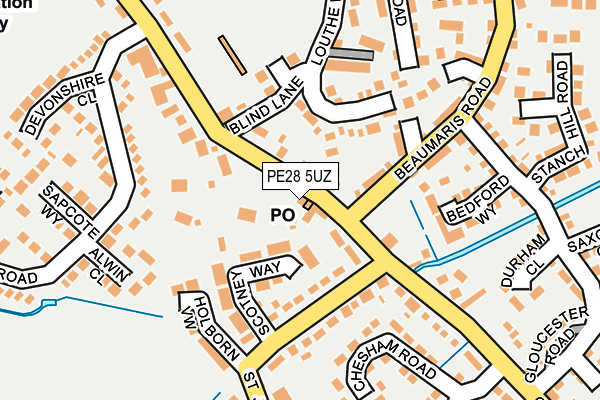 PE28 5UZ map - OS OpenMap – Local (Ordnance Survey)