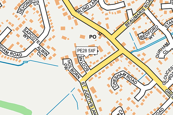PE28 5XF map - OS OpenMap – Local (Ordnance Survey)