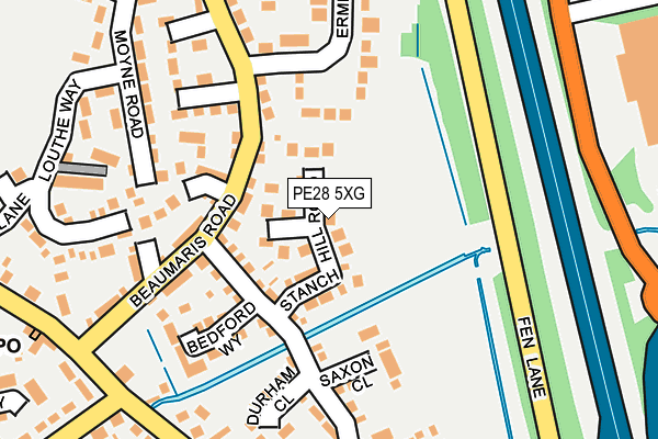 PE28 5XG map - OS OpenMap – Local (Ordnance Survey)