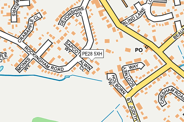 PE28 5XH map - OS OpenMap – Local (Ordnance Survey)