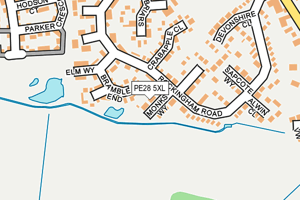 PE28 5XL map - OS OpenMap – Local (Ordnance Survey)