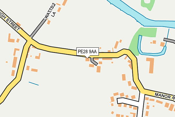 PE28 9AA map - OS OpenMap – Local (Ordnance Survey)