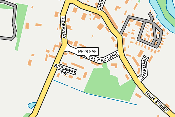 PE28 9AF map - OS OpenMap – Local (Ordnance Survey)