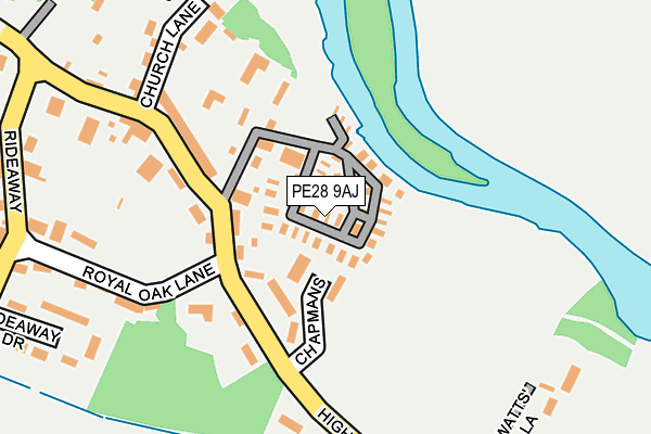 PE28 9AJ map - OS OpenMap – Local (Ordnance Survey)