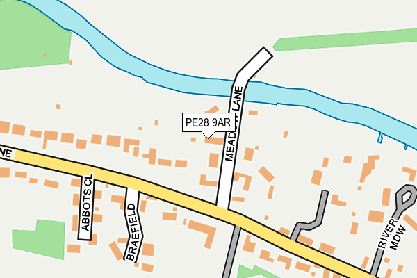 PE28 9AR map - OS OpenMap – Local (Ordnance Survey)