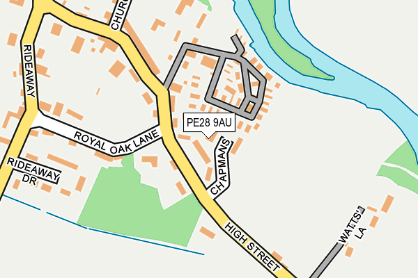 PE28 9AU map - OS OpenMap – Local (Ordnance Survey)