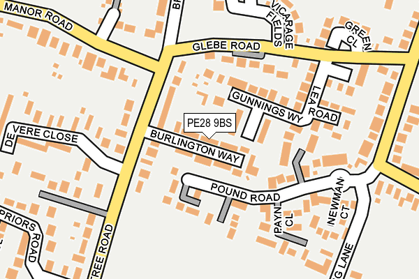 PE28 9BS map - OS OpenMap – Local (Ordnance Survey)