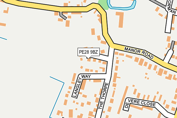 PE28 9BZ map - OS OpenMap – Local (Ordnance Survey)