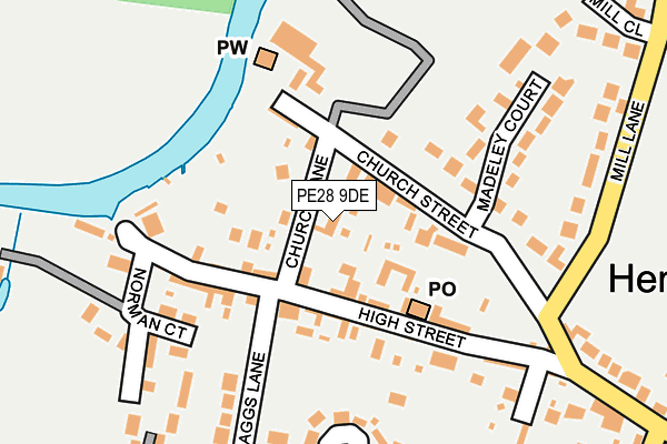 PE28 9DE map - OS OpenMap – Local (Ordnance Survey)