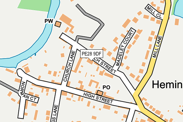PE28 9DF map - OS OpenMap – Local (Ordnance Survey)