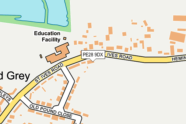 PE28 9DX map - OS OpenMap – Local (Ordnance Survey)