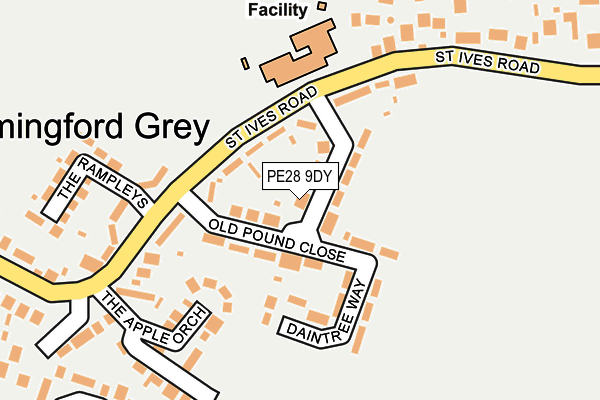 PE28 9DY map - OS OpenMap – Local (Ordnance Survey)