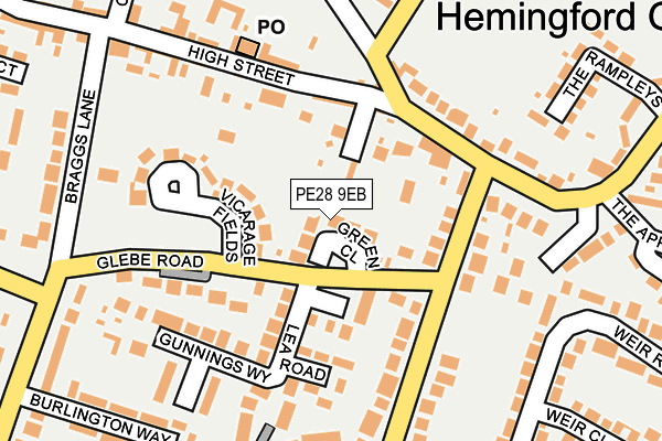 PE28 9EB map - OS OpenMap – Local (Ordnance Survey)