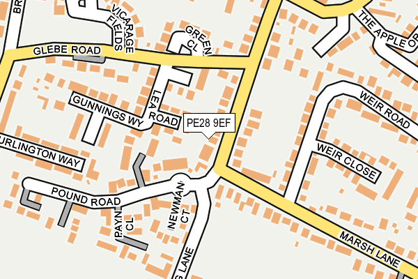 PE28 9EF map - OS OpenMap – Local (Ordnance Survey)