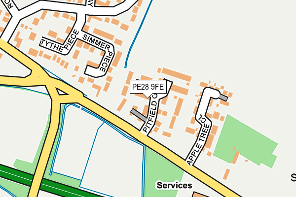PE28 9FE map - OS OpenMap – Local (Ordnance Survey)