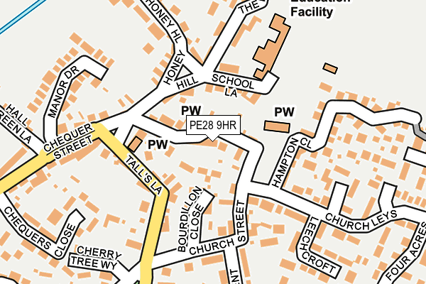 PE28 9HR map - OS OpenMap – Local (Ordnance Survey)
