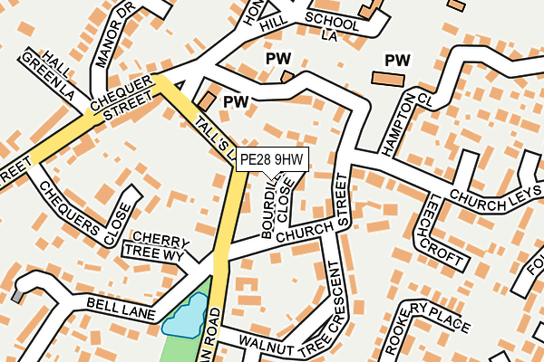 PE28 9HW map - OS OpenMap – Local (Ordnance Survey)