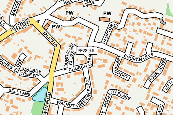 PE28 9JL map - OS OpenMap – Local (Ordnance Survey)